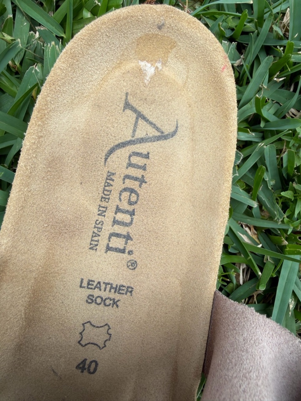Autenti  Taupe Suede Cork Footbed Sandals Double Strap Slide  US 9.5 - Picture 3 of 5